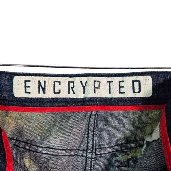 ENCRYPTED "Distressed Look" Blue Denim Shorts Mens Size 38 - Picture 3 of 9